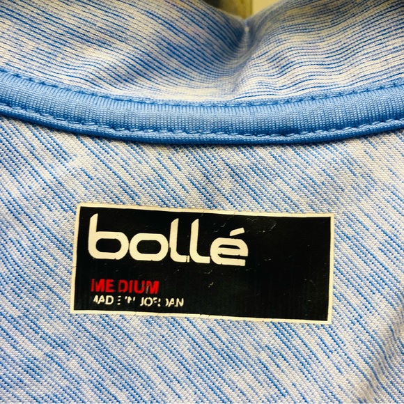 BOLLE T SHIRT MENS LIGHT BLUE SHORT SLEEVES SIZE MEDIUM COLLARED NECK wg - Picture 3 of 6